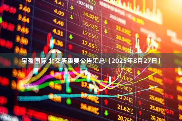 宝盈国际 北交所重要公告汇总（2025年8月27日）
